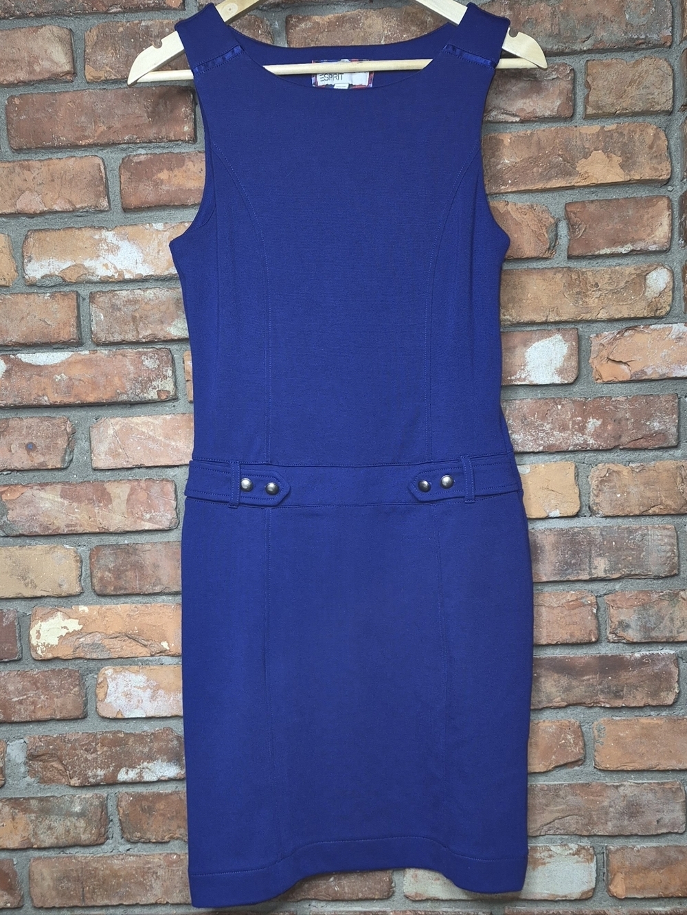 Esprit Purple Sheath Dress Size M Sleek Tailored Belt Detail Side Zip